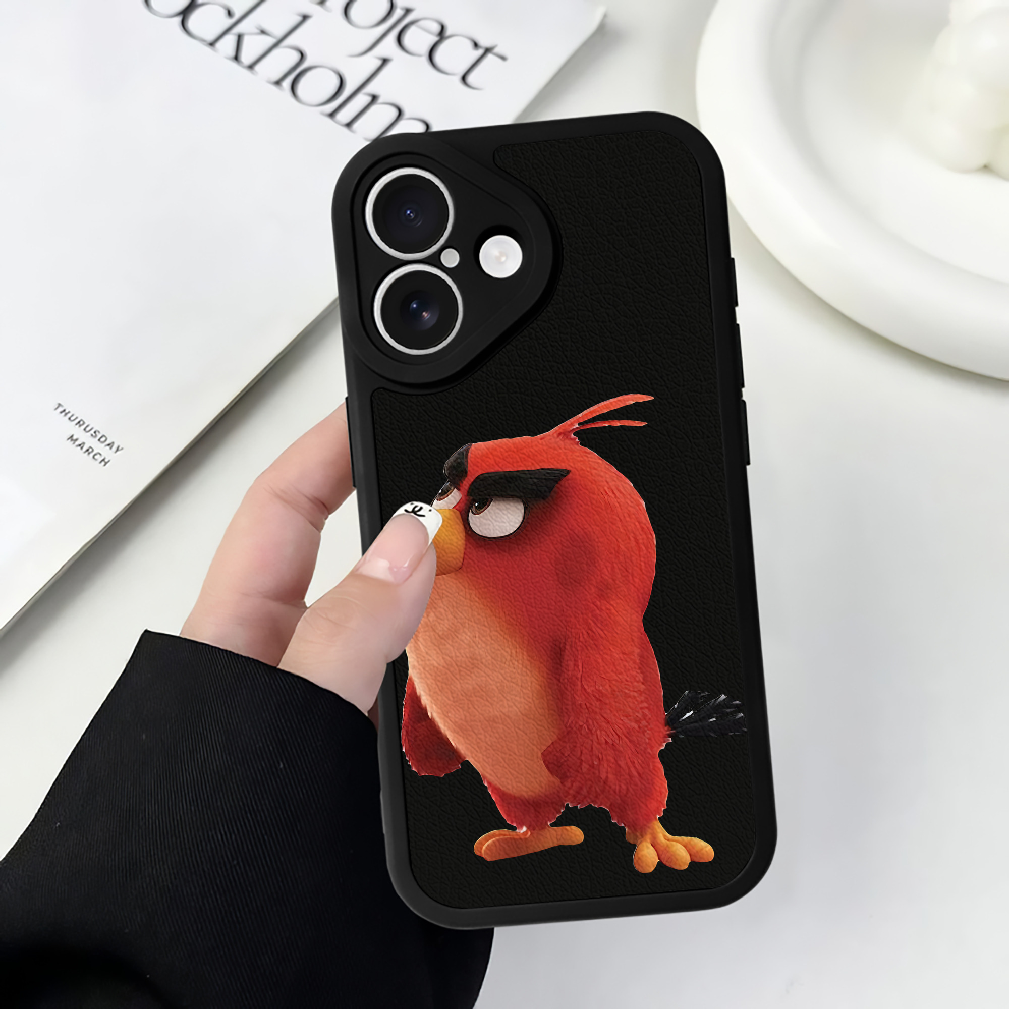 （画像用） Angry Birds アングリーバード 【iPhone 16シリーズ対応】シリコンスマホケース（レザー調） 材質：シリコン